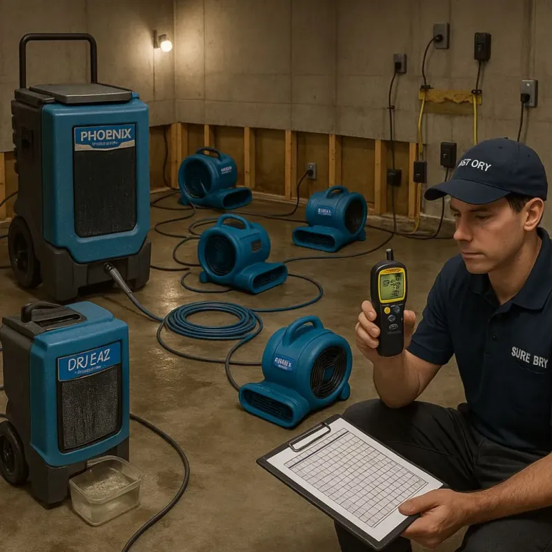 Structural Drying and Dehumidification process in Wind Gap, PA